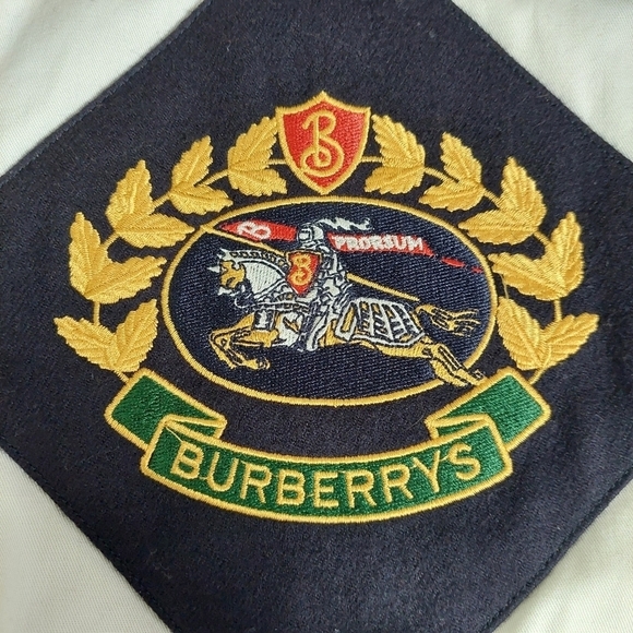 Vintage Burberrys Wool Bomber Coat Size 8 Navy Blue Equestrian Logo Classy - Picture 10 of 16